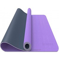 Azanaz Tapis d'exercice à structure 3 couches tapis de yoga respectueux de l'environnement tapis de fitness antidérapant avec sac de transport pour yoga pilates gymnastique et exercice 183 x 61 x 0,6 cm